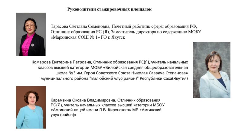 Работа стажировочных площадок